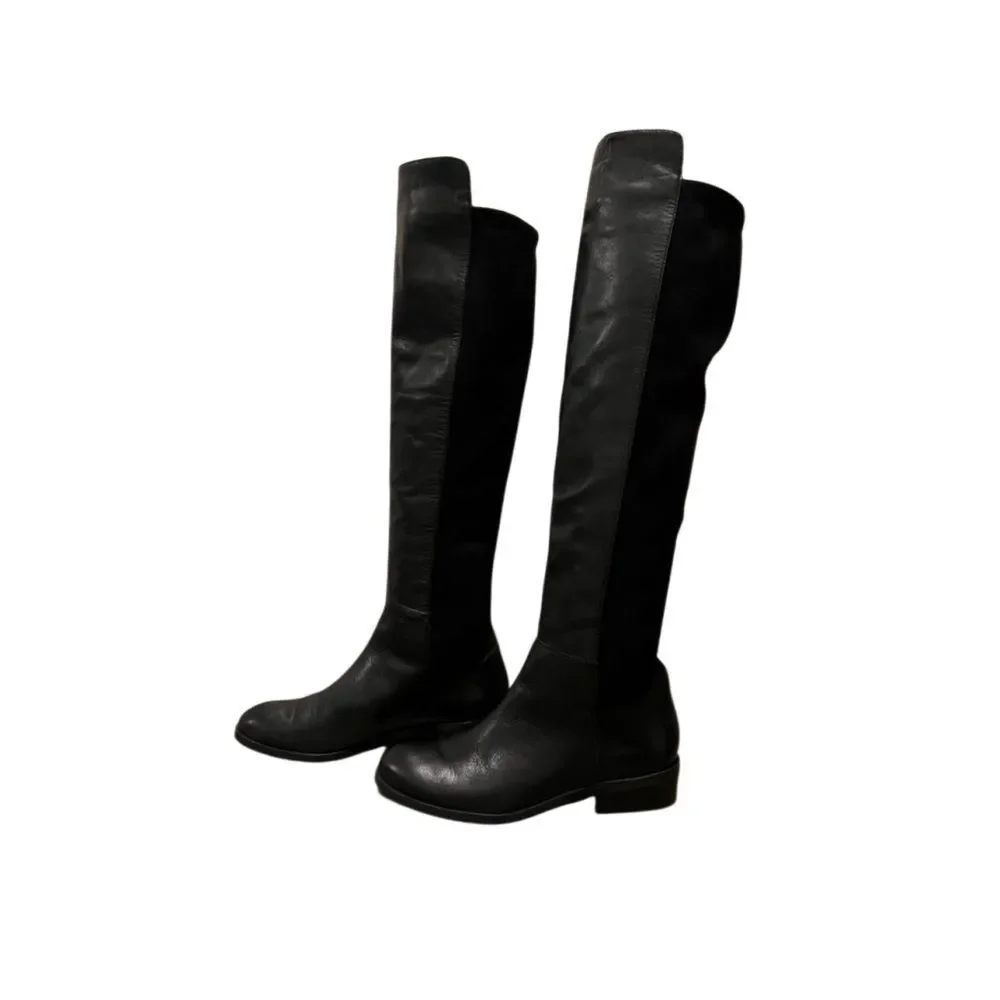 Black Leather 50/50 Riding Boot Over Knee Sole Society Calypso Tall Equestrian 6
